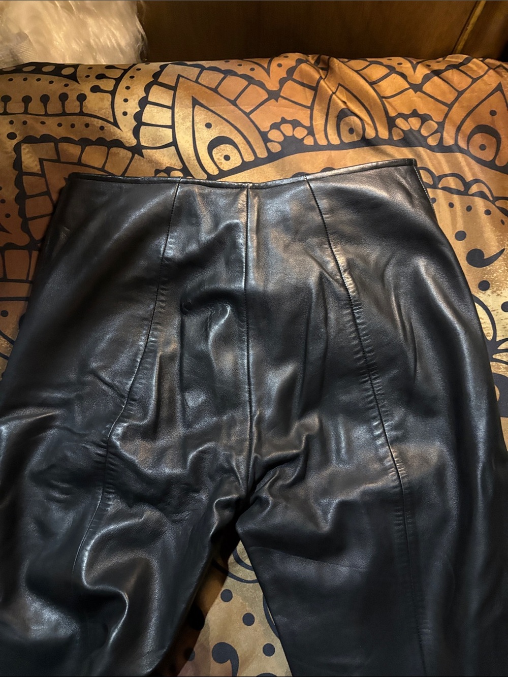 Cache Black Straight-Leg Leather Pants - Picture 2 of 4